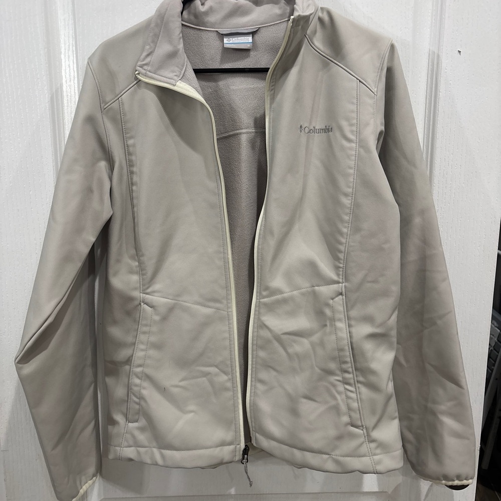 Columbia Light Taupe Fleece Jacket - Neutral Beige